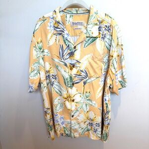 Tommy Bahama Mens XL Silk Hawaiian Shirt Original Fit Tortola Print Aloha